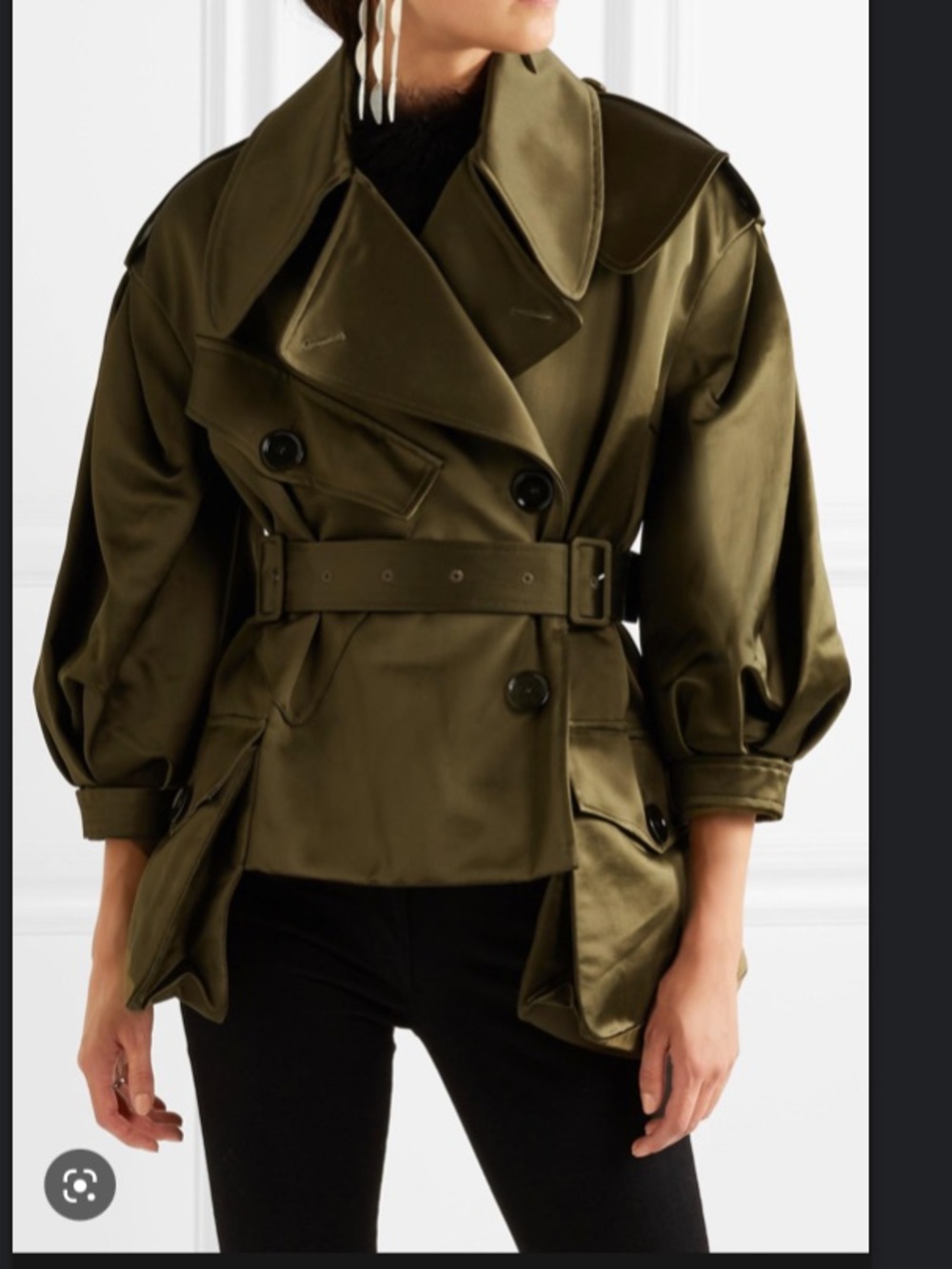 Simone Rocha Olive Sateen Jacket size 8 NEW Rare